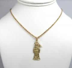 10k yellow gold small halo grim reaper pendant 
