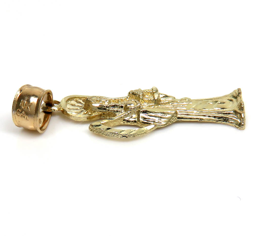 10k yellow gold mini halo grim reaper pendant - Image 4