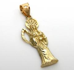 10k yellow gold mini halo grim reaper pendant 