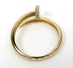 14k yellow gold cz nail ring 0.10ct