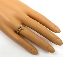 14k yellow gold cz nail ring 0.10ct