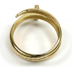 14k yellow gold double loop cz nail ring 0.10ct