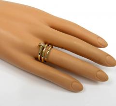14k yellow gold double loop cz nail ring 0.10ct