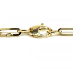 14k yellow gold hollow paper clip bracelet 7.50 inch 3mm