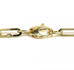 14k yellow gold hollow paper clip bracelet 7.25 inch 4mm
