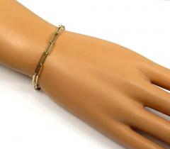 14k yellow gold hollow paper clip bracelet 7.25 inch 4mm