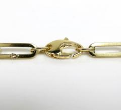 14k yellow gold hollow paper clip bracelet 7.50 inch 5mm