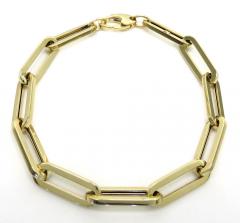14k yellow gold hollow paper clip bracelet 7.75 inch 6.5mm