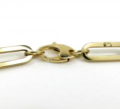 14k yellow gold hollow paper clip bracelet 7.75 inch 6.5mm