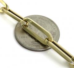 14k yellow gold hollow paper clip bracelet 7.75 inch 6.5mm