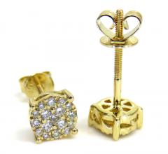 10k yellow gold small diamond cluster earrings 0.25ct 
