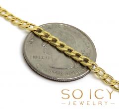 14k yellow gold hollow cuban chain 18-24 inch 3.60mm