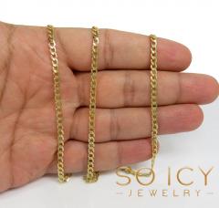 14k yellow gold hollow cuban chain 18-24 inch 3.60mm