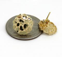 10k yellow gold medium round nugget earrings 