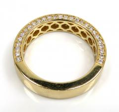 14k gold half diamond iced out wedding band 1.50ct