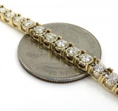 14k yellow gold round 5 pointer diamond illusion tennis bracelet 3.70mm 2.25ct