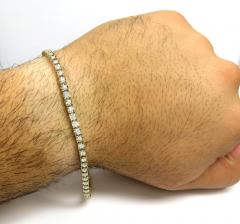 14k yellow gold round 5 pointer diamond illusion tennis bracelet 3.70mm 2.25ct
