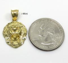 14k yellow gold mini-medium 3d lion head pendant