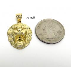 14k yellow gold mini-medium 3d lion head pendant