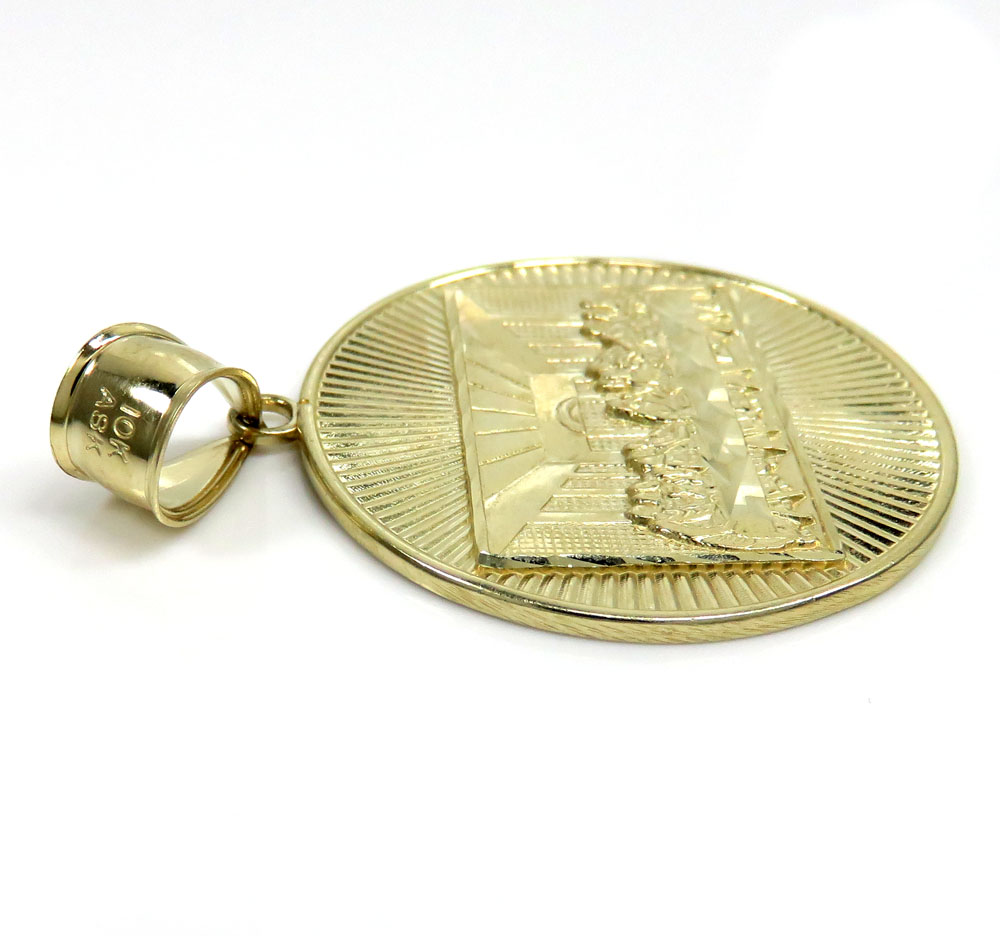 10k yellow gold small jesus apostles last supper pendant 