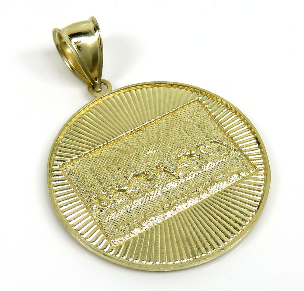 10k yellow gold small jesus apostles last supper pendant 
