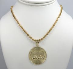 10k yellow gold small jesus apostles last supper pendant 
