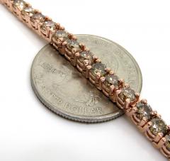 18k rose gold 18 pointer champagne diamonds tennis bracelet 7 inch 8.50ct