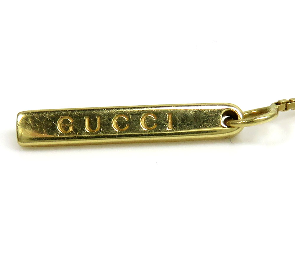 Ladies 18k yellow gold box link to love gucci necklace - Image 3