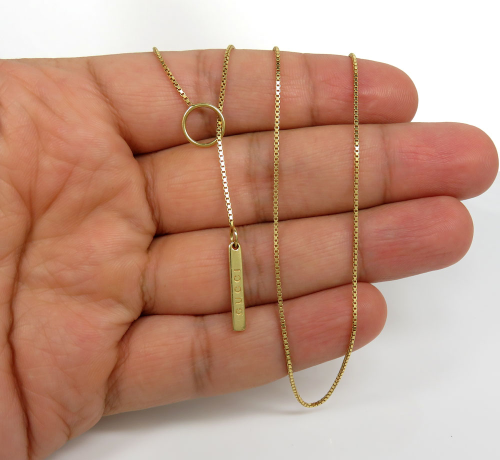 Ladies 18k yellow gold box link to love gucci necklace - Image 5
