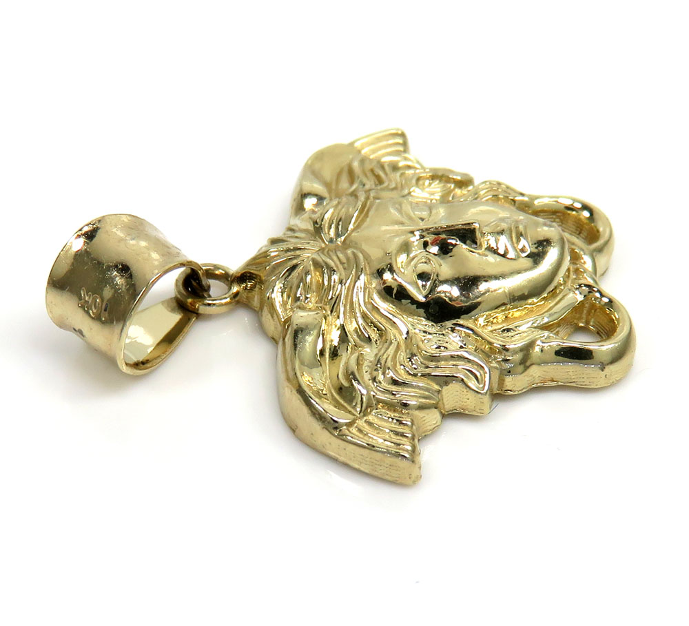 10k yellow gold small medusa head pendant - Image 3