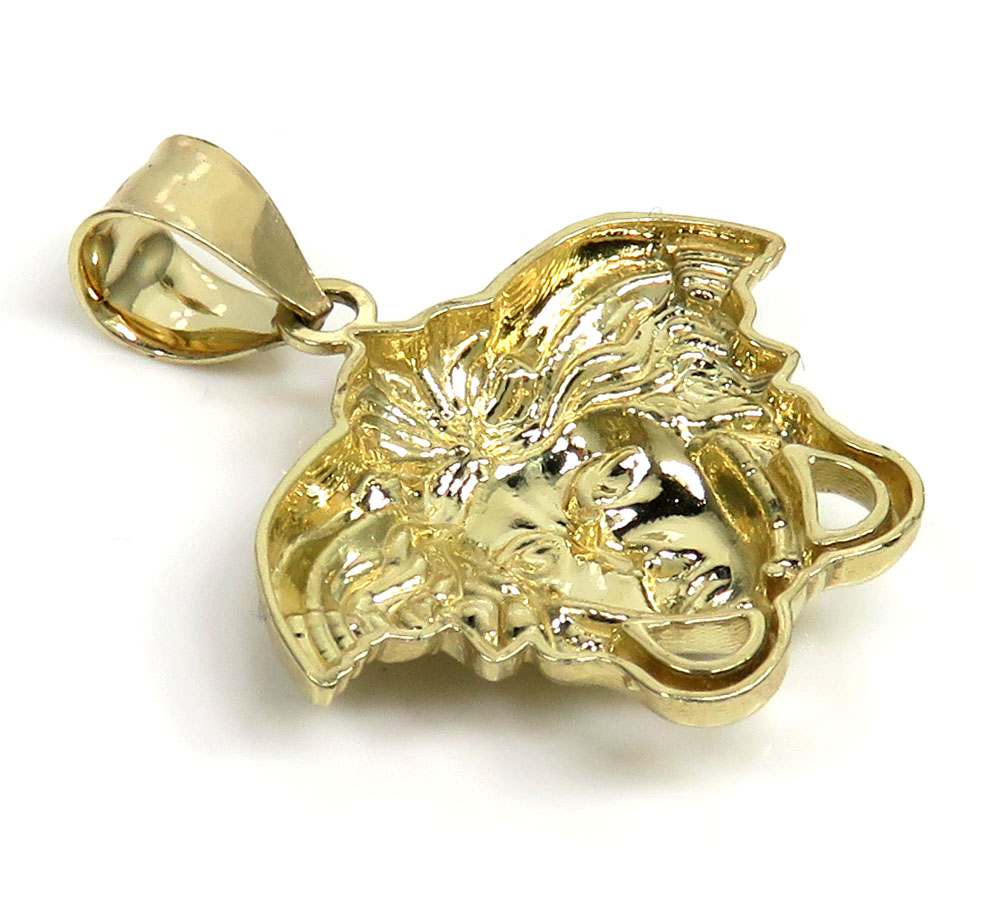 10k yellow gold small medusa head pendant - Image 4