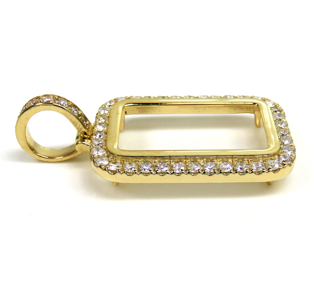 10k yellow gold large diamond frame pendant 1.35ct