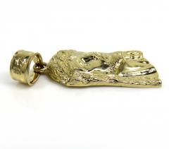 14k yellow gold micro classic jesus face pendant 