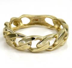 10k yellow gold 5.80mm cuban link ring
