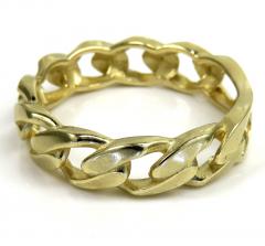 10k yellow gold 5.80mm cuban link ring