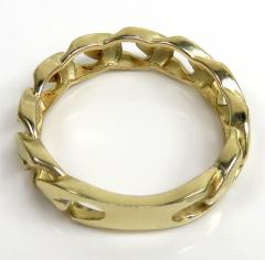 10k yellow gold 5.80mm cuban link ring