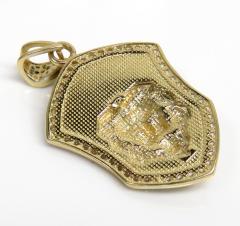 14k yellow gold cz lion crown pendant 1.50ct 