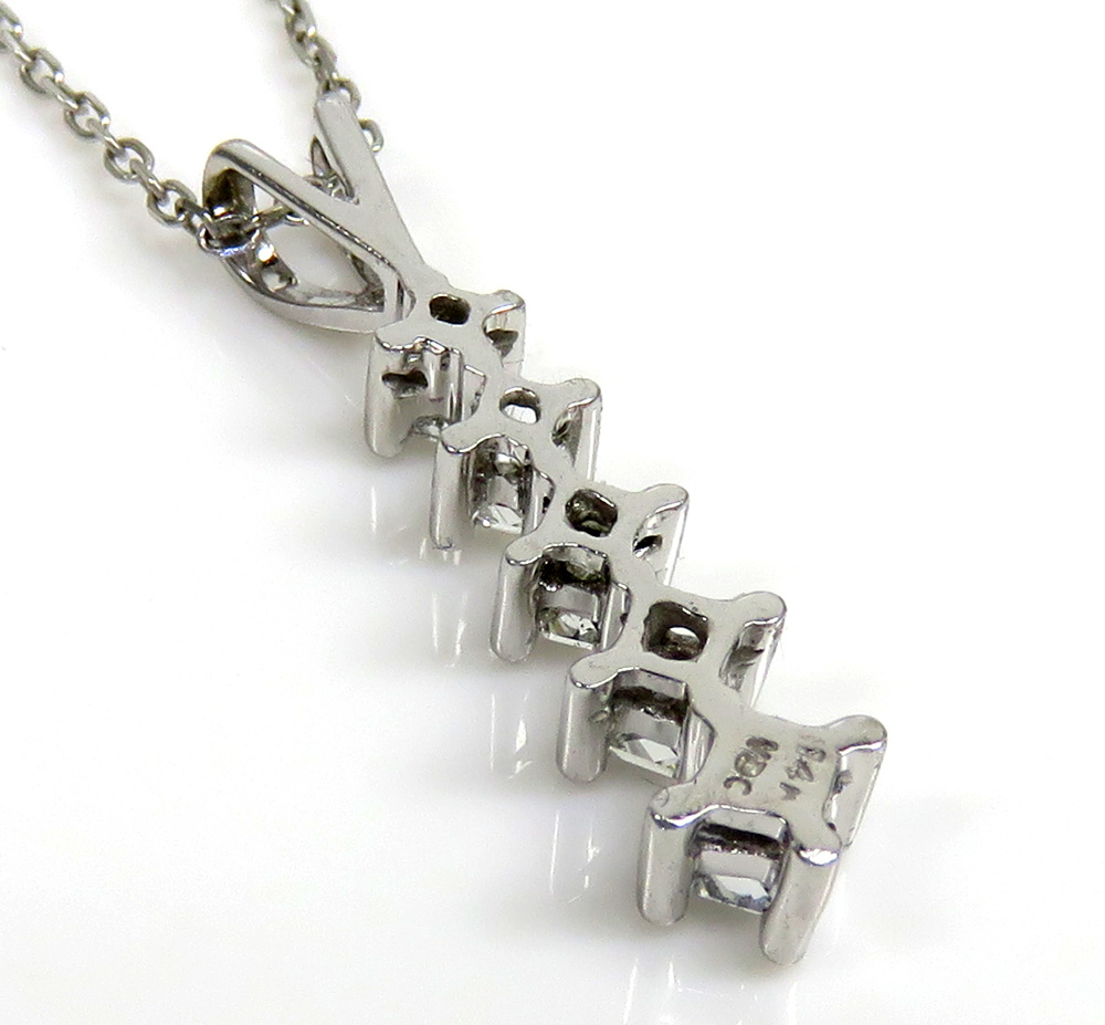 14k white gold diamond earrings and pendant set 16