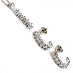 14k white gold diamond earrings and pendant set 16
