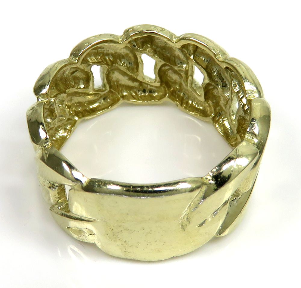 10k yellow gold large 12mm cuban ring 
