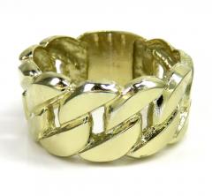 10k yellow gold large 12mm cuban ring 