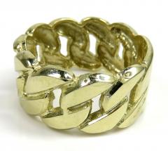 10k yellow gold large 12mm cuban ring 