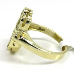 10k yellow gold diamond cut hamsa ring 