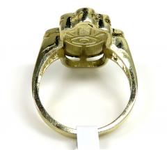 10k yellow gold diamond cut hamsa ring 