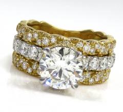 18k two tone gold round diamond semi mount ring 1.20ct