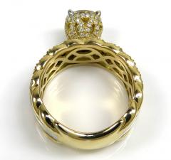 18k two tone gold round diamond semi mount ring 1.20ct
