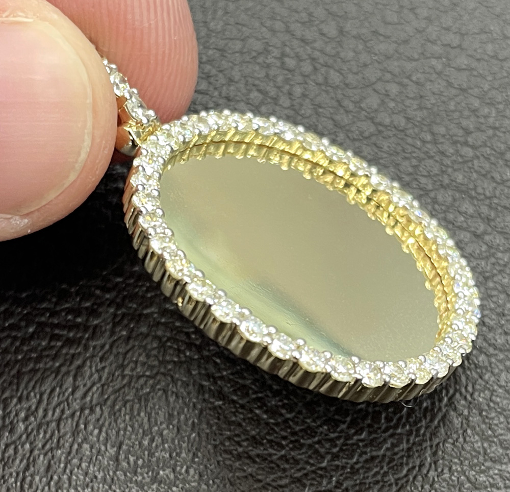 10k yellow gold large diamond picture pendant 1.61ct - Image 2