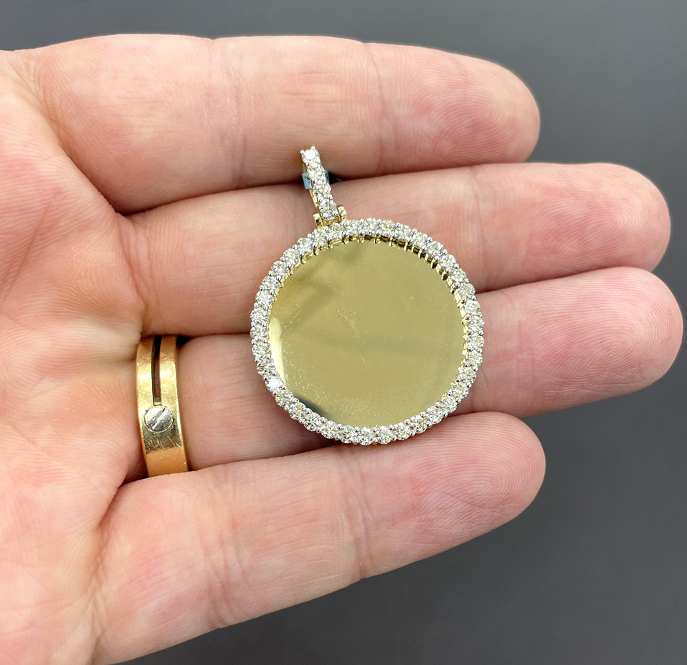 10k yellow gold large diamond picture pendant 1.61ct - Image 4