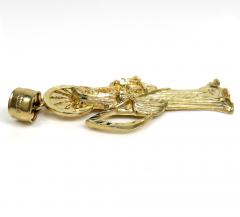 10k yellow gold medium halo grim reaper pendant 