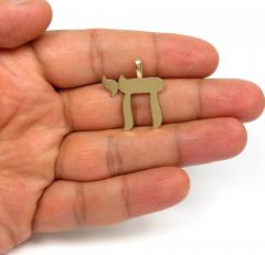 14k yellow gold smooth solid small chai pendant
